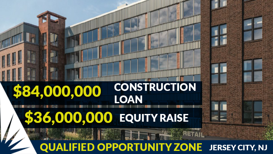 $84 Million Construction Loan and $36 Million of Equity for Jersey City QOZ Multi-Family Project